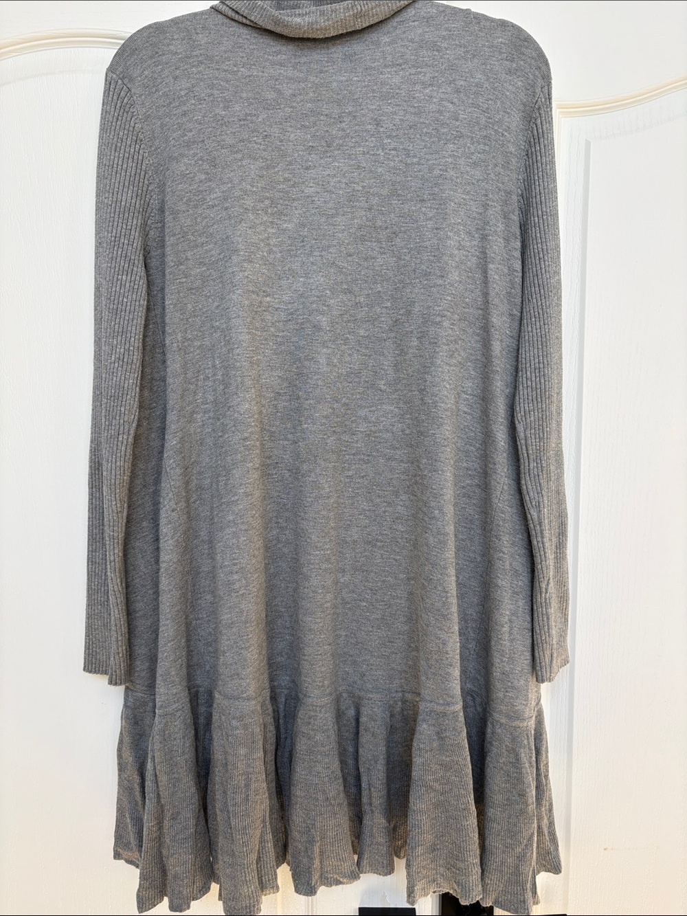 Linea Donatella Gray Ruffle-Trim Open Cardigan - Picture 10 of 10